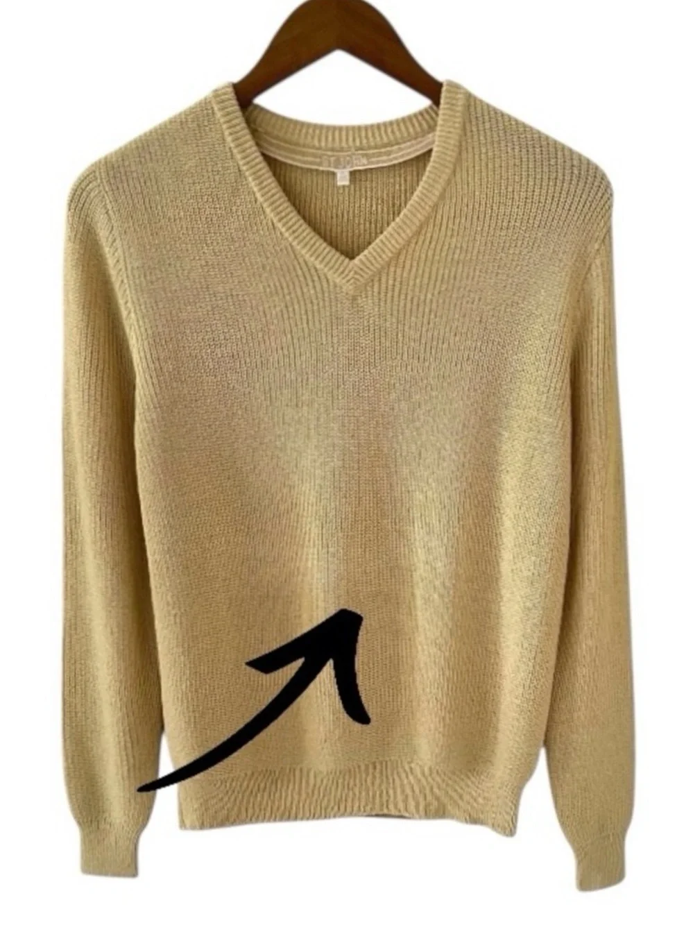 St. John Yellow V-Neck Long Sleeve Wool Blend Knit Sweater Size 2